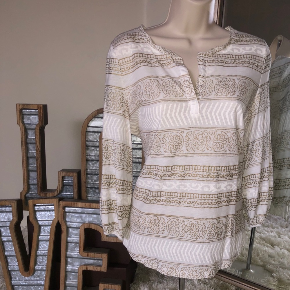 Lauren Ralph Lauren Gold/White Top